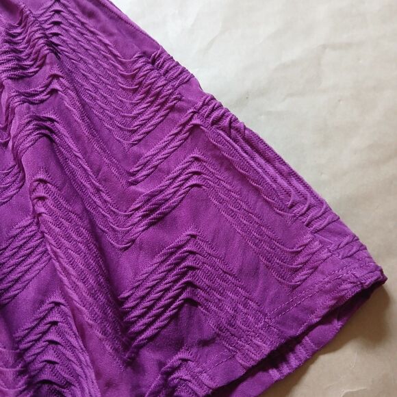 Candie's Dress Womens XL Magenta Short Sleeve Fit And Flare Knit Textured Skater - Picture 4 of 8